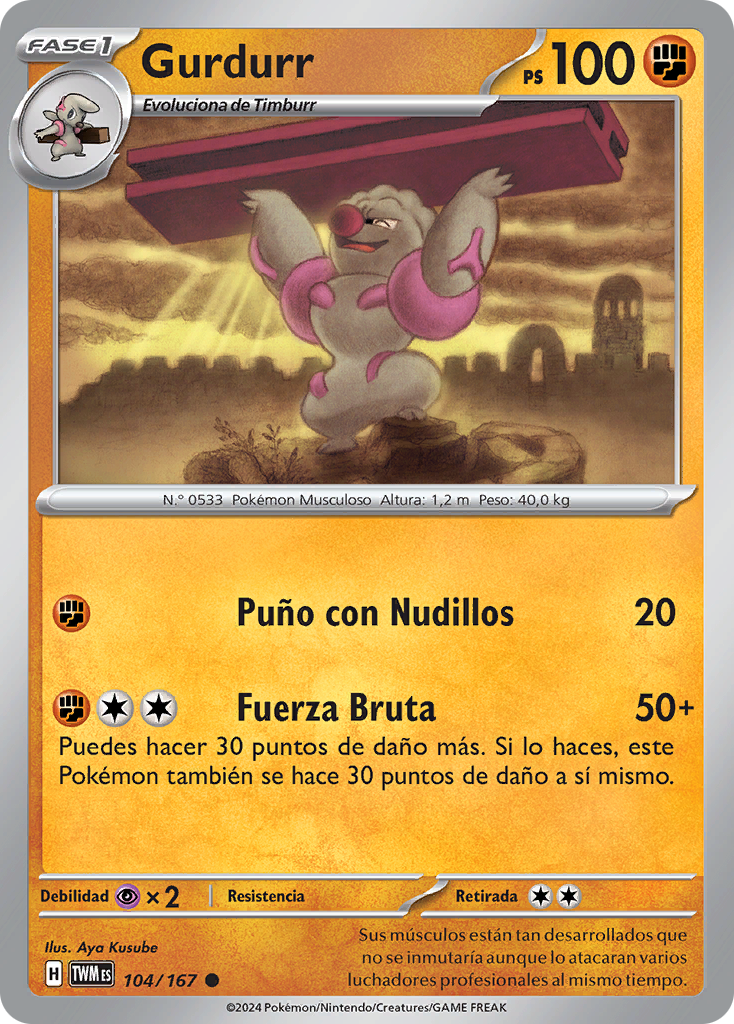 Gurdurr (Mascarada Crepuscular TCG) - WikiDex, la enciclopedia Pokémon