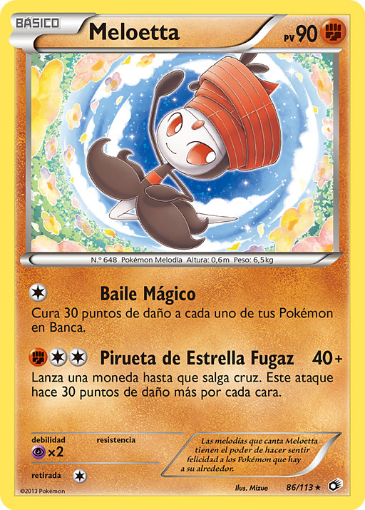 Juego de cartas intercambiables: Colección Meloetta Pokémon mítico (versión  inglés)
