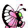 Imagen posterior de Butterfree variocolor en Pokémon Cristal