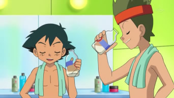 Archivo:EP766 Ash y Cameron bebiendo leche Mu-mu.png