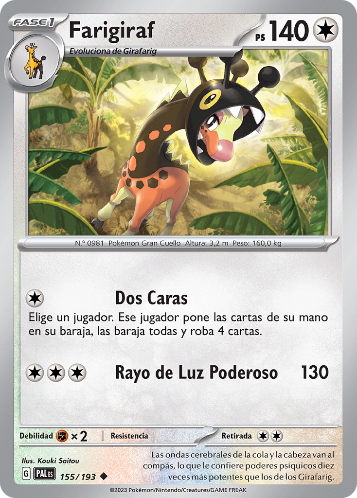 Farigiraf (Evoluciones en Paldea TCG) - WikiDex, la enciclopedia Pokémon