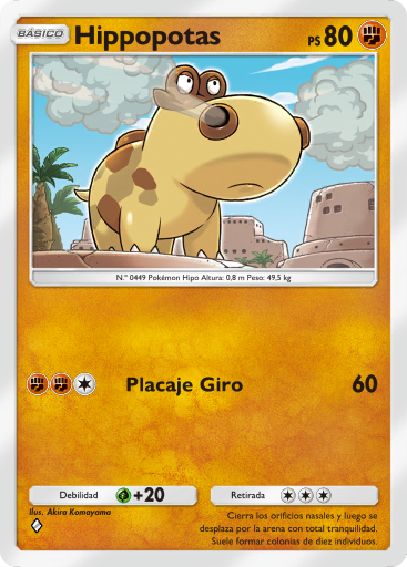 その他 L GEAR SOLID Trading Card #087 HIPPO Hippopotas (Pugna Espaciotemporal TCG Pocket) - WikiDex, la