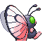 Imagen posterior de Butterfree variocolor en Pokémon Esmeralda
