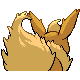 Imagen posterior de Flareon variocolor en Pokémon Oro HeartGold y Pokémon Plata SoulSilver