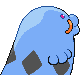 Imagen posterior de Swalot variocolor hembra en Pokémon Platino