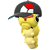 Caterpie con gorra de Poké Ball