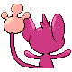 Imagen posterior de Aipom variocolor hembra en Pokémon Diamante y Pokémon Perla