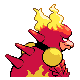 Imagen posterior de Magmar en Pokémon Diamante y Pokémon Perla