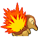 Imagen posterior de Cyndaquil variocolor en Pokémon Oro HeartGold y Pokémon Plata SoulSilver