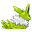 Imagen posterior de Jolteon variocolor en Pokémon Rojo Fuego y Pokémon Verde Hoja