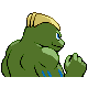 Imagen posterior de Machoke variocolor en Pokémon Oro HeartGold y Pokémon Plata SoulSilver