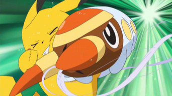 Archivo:EP947 Grubbin atacando a Pikachu.png