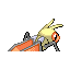 Imagen posterior de Vibrava variocolor en Pokémon Rojo Fuego y Pokémon Verde Hoja