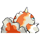 Imagen posterior de Goldeen hembra en Pokémon Diamante y Pokémon Perla