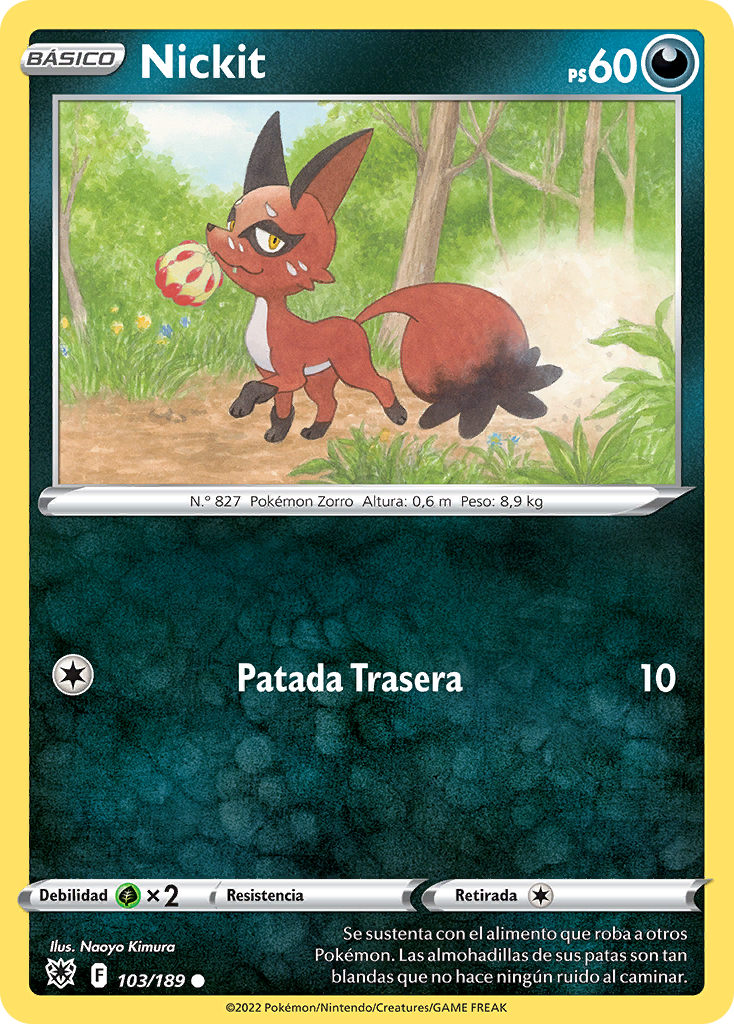 Nickit (Resplandor Astral TCG) - WikiDex, la enciclopedia Pokémon