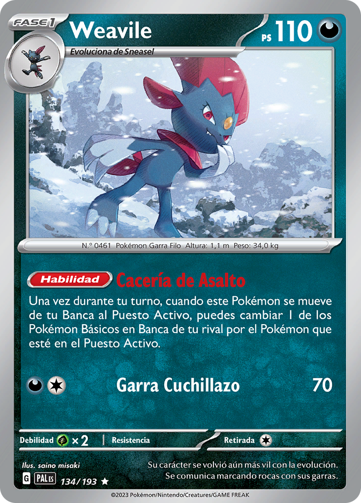 Weavile (Evoluciones en Paldea TCG) - WikiDex, la enciclopedia Pokémon