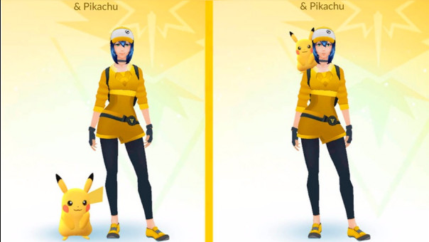 Archivo:Pikachu en el hombro de un entrenador en Pokémon GO.jpg