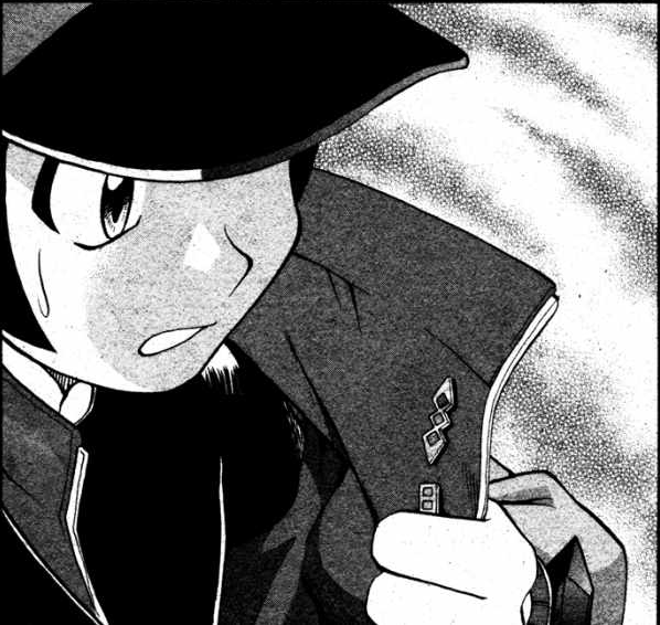 Archivo:Vs Maractus, Pokémon Special-Black dudando en si apostar sus medallas en el combate contra Aza.png