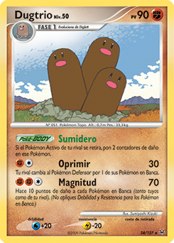 Dugtrio　ダグトリオ ★ シャドウレス　Shadowless Dugtrio (Platino TCG) - WikiDex, la enciclopedia Pokémon