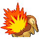 Imagen posterior de Cyndaquil variocolor en Pokémon Diamante y Pokémon Perla