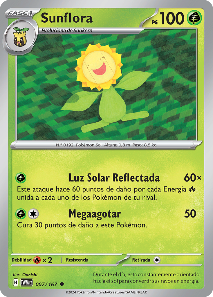 Sunflora (Mascarada Crepuscular TCG) - WikiDex, la enciclopedia Pokémon