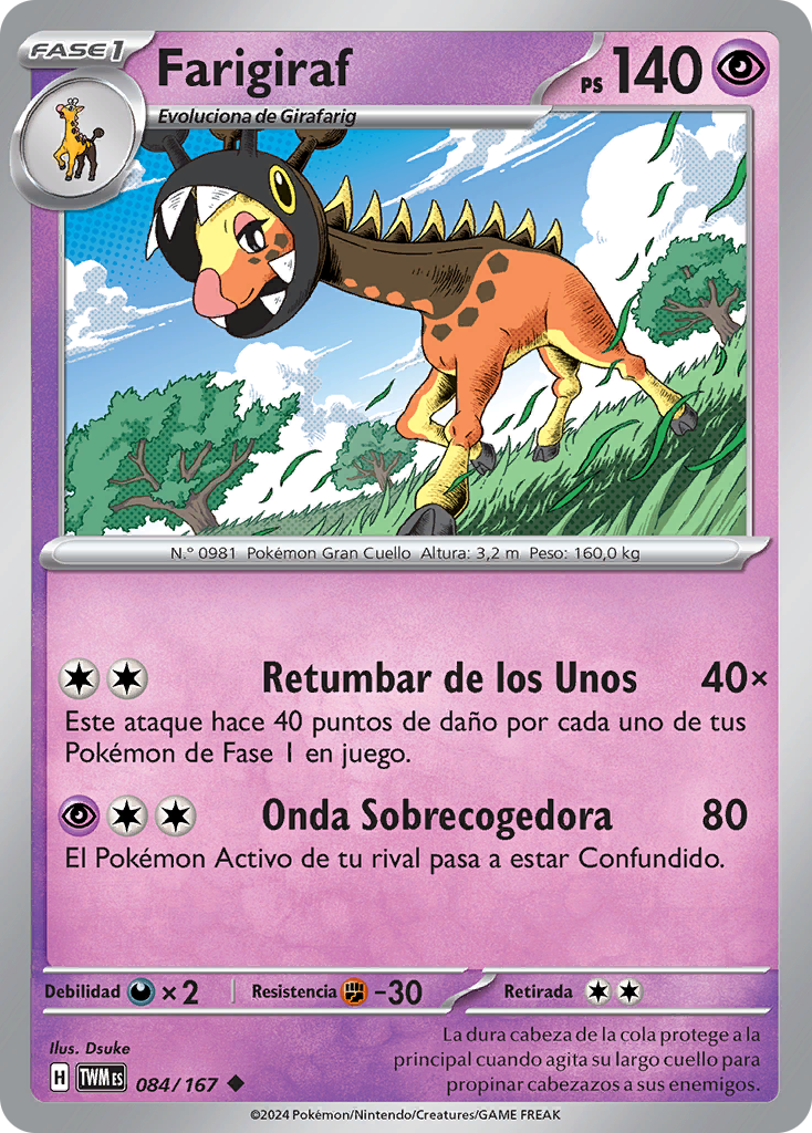 Farigiraf (Mascarada Crepuscular TCG) - WikiDex, la enciclopedia Pokémon