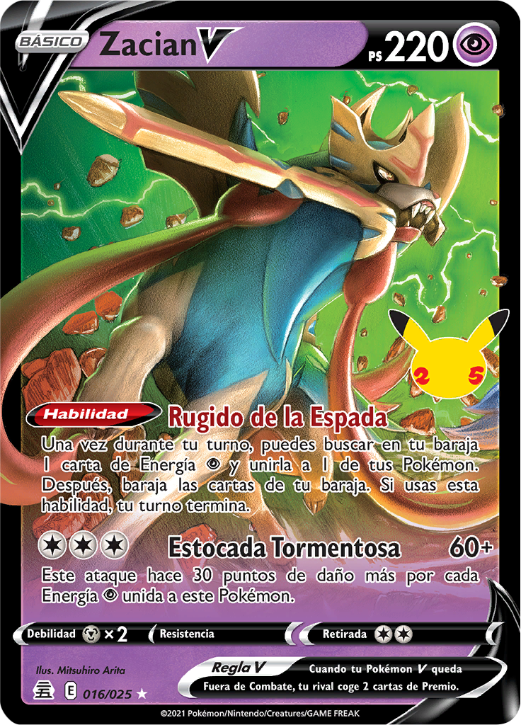 Zacian V (Celebraciones TCG) - WikiDex, La Enciclopedia Pokémon