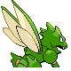 Imagen posterior de Scyther variocolor hembra en Pokémon Diamante y Pokémon Perla