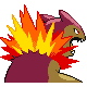 Imagen posterior de Typhlosion variocolor en Pokémon Diamante y Pokémon Perla