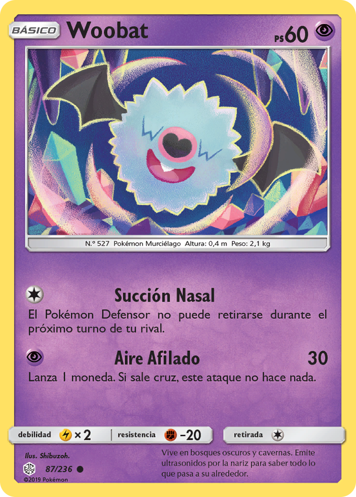 Woobat (Eclipse Cósmico TCG) WikiDex, la enciclopedia Pokémon