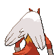 Imagen posterior de Blaziken variocolor hembra en Pokémon Diamante y Pokémon Perla