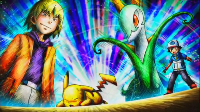 Archivo:EP765 Ash y Pikachu VS Trip y Serperior.png