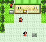 Plata espiando en la ventana del laboratorio del profesor Elm en Pokémon Oro, Plata y Cristal.
