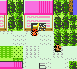 Exterior del Centro Pokémon de Ciudad Cerezo en Pokémon Cristal.