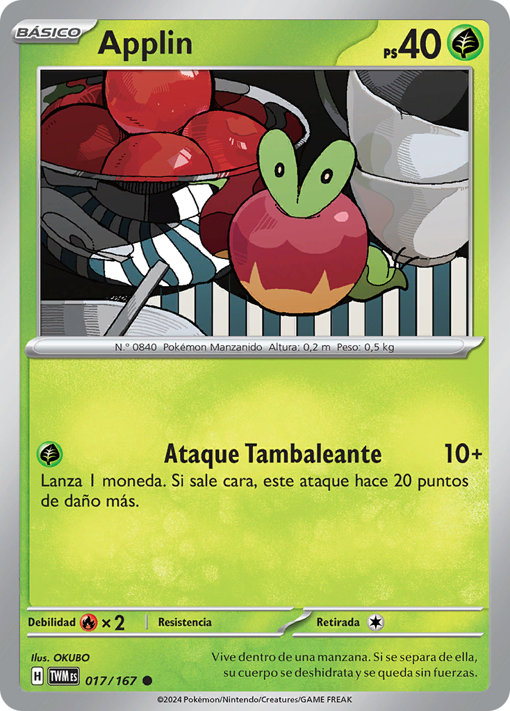 Applin (Mascarada Crepuscular 17 TCG) - WikiDex, la enciclopedia Pokémon