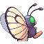 Imagen posterior de Butterfree variocolor en Pokémon Rojo Fuego y Pokémon Verde Hoja