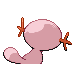 Imagen posterior de Wooper variocolor hembra en Pokémon Platino
