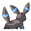 Imagen posterior de Umbreon variocolor en Pokémon Rojo Fuego y Pokémon Verde Hoja