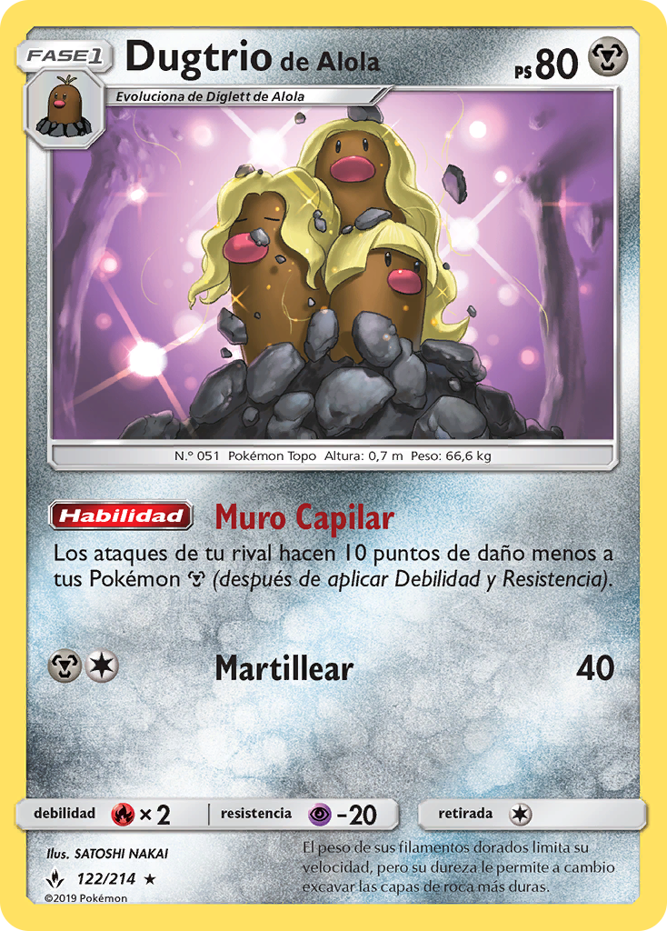 Dugtrio de Alola (Vínculos Indestructibles TCG) WikiDex, la