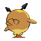 Imagen posterior de Hoothoot variocolor en Pokémon Diamante y Pokémon Perla