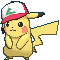 Imagen del Pikachu con gorra original en Pokémon Sol, Luna, Ultrasol y Ultraluna