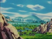 Corral o rancho de los Pokémon del laboratorio de Oak.