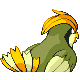 Imagen posterior de Pidgeotto variocolor en Pokémon Platino