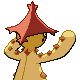 Imagen posterior de Cacturne variocolor macho en Pokémon Platino