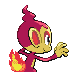 Imagen posterior de Chimchar variocolor en Pokémon Platino