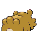 Imagen posterior de Bidoof variocolor hembra en Pokémon Oro HeartGold y Pokémon Plata SoulSilver