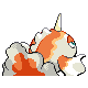 Imagen posterior de Goldeen macho en Pokémon Diamante y Pokémon Perla