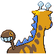 Imagen posterior de Girafarig variocolor macho en Pokémon Diamante y Pokémon Perla