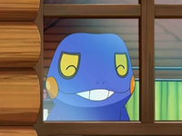 Croagunk sonriendo.