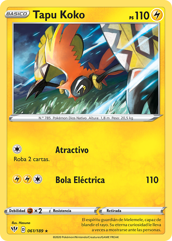 Tapu Koko (Oscuridad Incandescente TCG) - WikiDex, la enciclopedia Pokémon